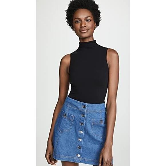 Commando NWT Women's Mockneck Sleeveless Thong Bodysuit Black Size OS - Picture 7 of 8